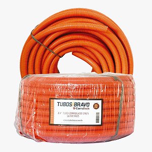 Conduite Corrugado PVC Flexivel Laranja DN 25 - 3/4 x 50m - TUBOS BRAVO