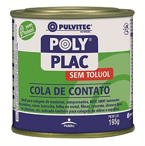 Cola Contato Sem Toluol Polyplac Super Premium 195g - PULVITEC