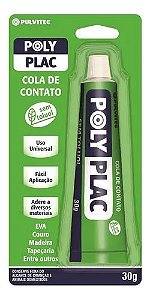 Cola Contato Sem Toluol Polyplac Super Premium Blister 30g - PULVITEC
