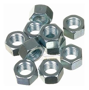 Porca Sextavada Zincada 3/16 CH 5/16 Pct C/ 1000 - LUFIX