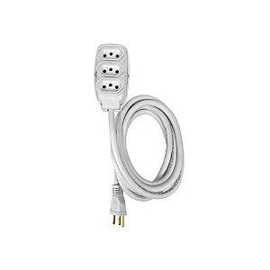 Extensão Branca Cabo Redondo 5 Metros 20A 250V (Potência 2400W 127V / 5000W 250V) - ILUMI