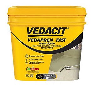 Vedapren Fast Branco Manta Líquida Balde 5kg - VEDACIT