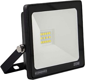 Refletor Led 20W 6500K Preto Bivolt Economax - KIAN