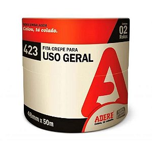 Fita Crepe Uso Geral 423 48mmX50m Pct C/ 2 - ADERE