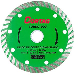 Disco Diamantado Turbo Eco 110X20mm - CORTAG