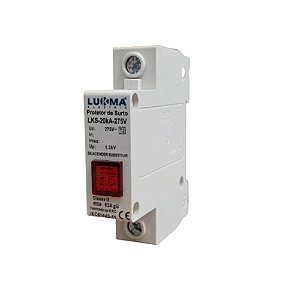 Dispositivo de Proteção Contra Surto 20KA 275V 1 Polo Cartucho Fixo - LUKMA