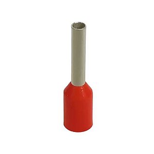 Terminal Elétrico Tubular Vermelho 1,0mm (Ilhós) Pct C/ 100 - LUKMA