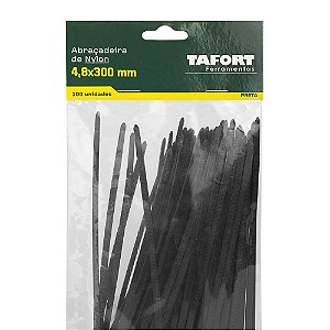 Abraçadeiras Nylon 300X4,8 Preta (100pcs) - TAFORT