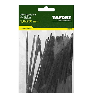 Abraçadeiras Nylon 250X3,6 Preta (100pcs) - TAFORT