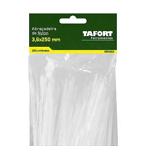 Abraçadeiras Nylon 250X3,6 Branca (100pcs) - TAFORT