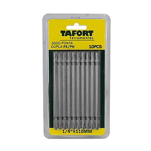 Jogo de Ponta Dupla Fenda/Philips 1/4''x110mm (10 peças) - TAFORT