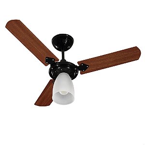 Ventilador Teto Marbela 3P Preto/Pá Mogno 220V - TRON
