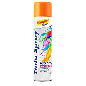 Tinta Spray 400ml Uso Geral Laranja- MUNDIAL PRIME