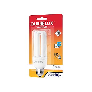 Lâmpada Eletrônica 3U 15W 127V 6400K - OUROLUX