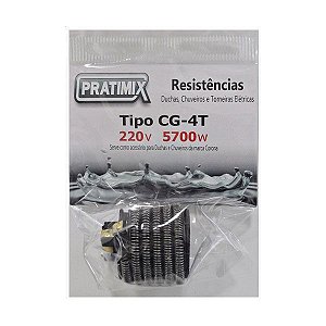 Resistência Chuveiro 4T 220V 5700W Tipo Corona Gorducha - PRATIMIX