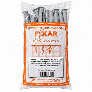 Bucha Cinza N12 Para Tijolo Furado (50Pcs) - FIXAR