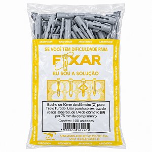 Bucha Cinza N10 Para Tijolo Furado Pct C/ 100 - FIXAR