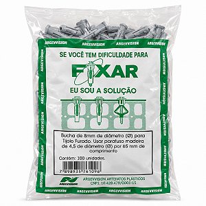 Bucha Cinza N08 Para Tijolo Furado (100Pcs) - FIXAR