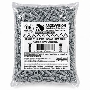 Bucha Comum Com Anel 6 (1000Pcs) - FIXAR