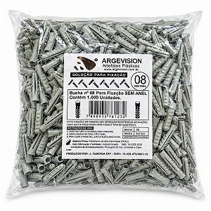 Bucha Comum Sem Anel 8 (1000Pcs) - FIXAR