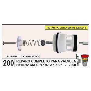 Reparo Completo Para Válvula Hydra Max 1.1/4 E 1.1/2 - 2550 - Mix Plastic