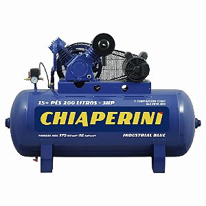 Compressor de Ar 15+ Blue RCH 3HP 200L Monofásico - CHIAPERINI