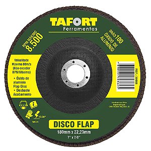 Disco Flap Oxido Aluminio 180MM GR100 - TAFORT