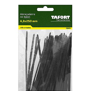 Abraçadeiras Nylon 250X4,8 Preta (100pcs) - TAFORT