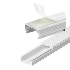 Canaleta PVC C/ Divisória 20X10X2000mm Branca Dupla Face Cx C/ 25 - ILUMI