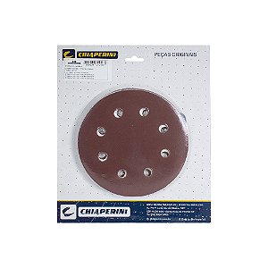 Kit Disco De Lixa C/ Velcro 180mm 8 Furos C/15 - CHIAPERINI