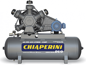Compressor de Ar 60 APW 425L Duo C/MT 15HP 220V IP55 - CHIAPERINI