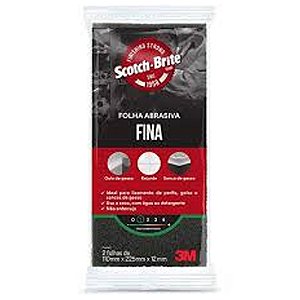 Folha Abrasiva Scotch-Brite Fina 110x225 Emb C/ 2FL - 3M