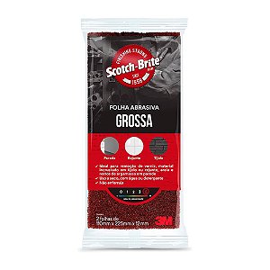 Folha Abrasiva Scotch-Brite Grossa 110x225 Emb C/ 2FL - 3M