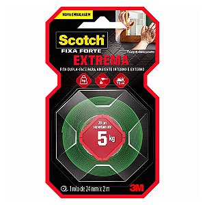 Fita Dupla Face Fixa Forte Extreme Scoth 24mmX2m - 3M
