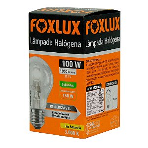 Lâmpada Halógena Clássica 100W 220V - FOXLUX