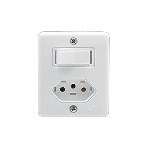 Conjunto Interruptor 1 Tecla Simples + Tomada 20A 250V I9 - ILUMI