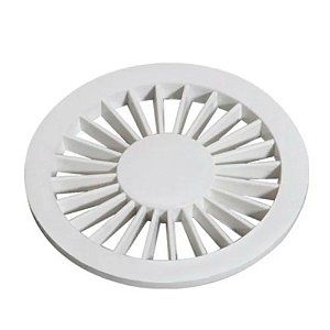 Grelha PVC 100mm Redonda Branca  - LUCONI