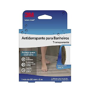 Fita Antiderrapante Safety Walk Transparente P/ Banheiro 50mmX5m - 3M