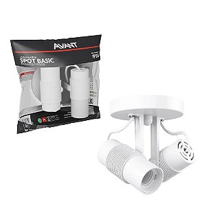 Spot De Sobrepor Basic P/ 2 Lâmpadas E27 Branco Fosco - AVANT