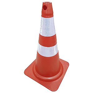 Cone De Sinalização Laranja e Branco 75CM - PLASTCOR