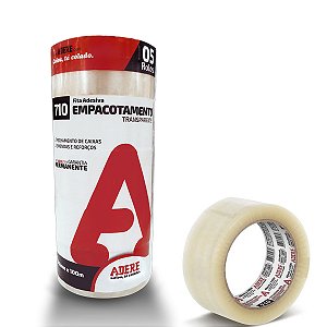 Fita Empacotamento Transparente 710 48mmX100m Pct C/ 5  - ADERE