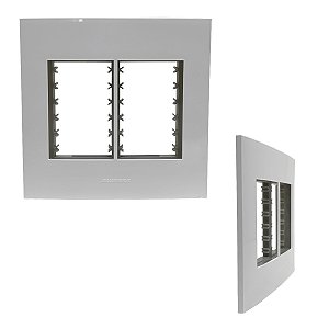 Placa 4X4 6 Módulos C/ Suporte Branca Inova Pro - ALUMBRA