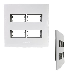 Placa 4X4 4 Módulos Separados C/ Suporte Branca Inova Pro - ALUMBRA