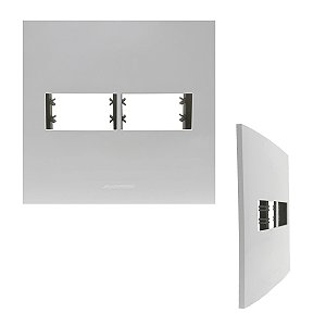 Placa 4X4 2 Módulos C/ Suporte Branca Inova Pro - ALUMBRA