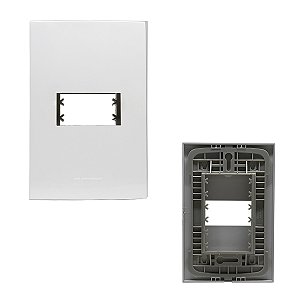 Placa 4X2 1 Módulo C/ Suporte Branca Inova Pro - ALUMBRA