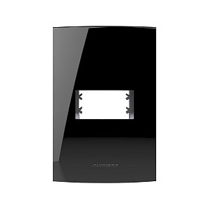 Placa 4X2 1 Módulo C/ Suporte Preta Inova Pro Class - ALUMBRA