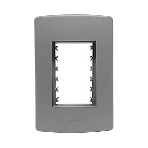 Placa 4X2 3 Módulos C/ Suporte Concreto Siena Matte - ALUMBRA