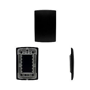 Placa 4x2 Cega C/ Suporte Preta Siena Matte - ALUMBRA