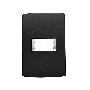 Placa 4X2 1 Módulo C/ Suporte Preta Siena Matte - ALUMBRA