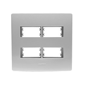 Placa 4X4 4 Módulos Separados C/ Suporte Branca Siena Matte - ALUMBRA